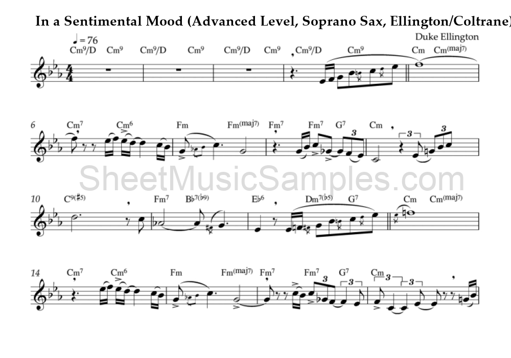 In a Sentimental Mood (Advanced Level, Soprano Sax, Ellington/Coltrane)