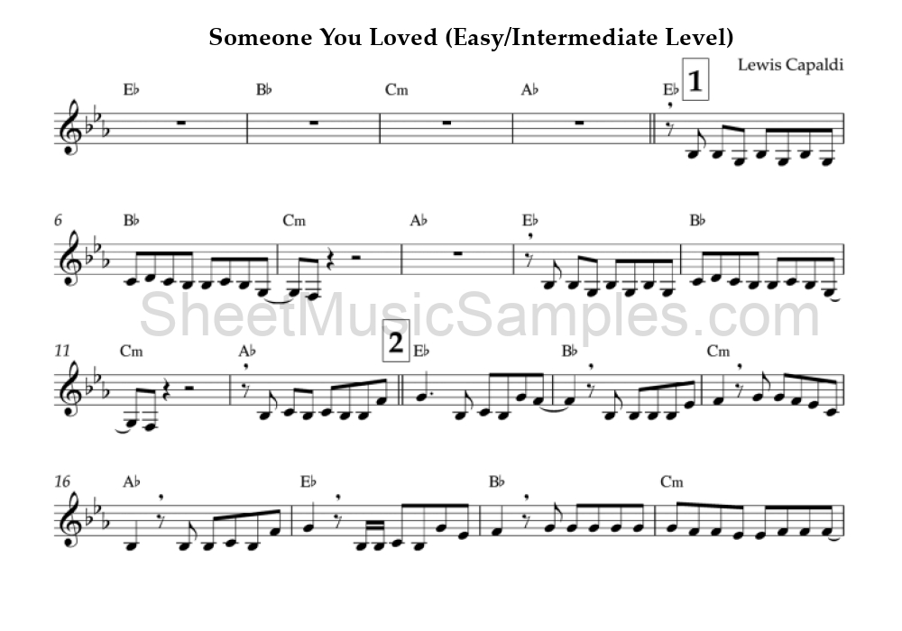 Someone You Loved (Easy/Intermediate Level)