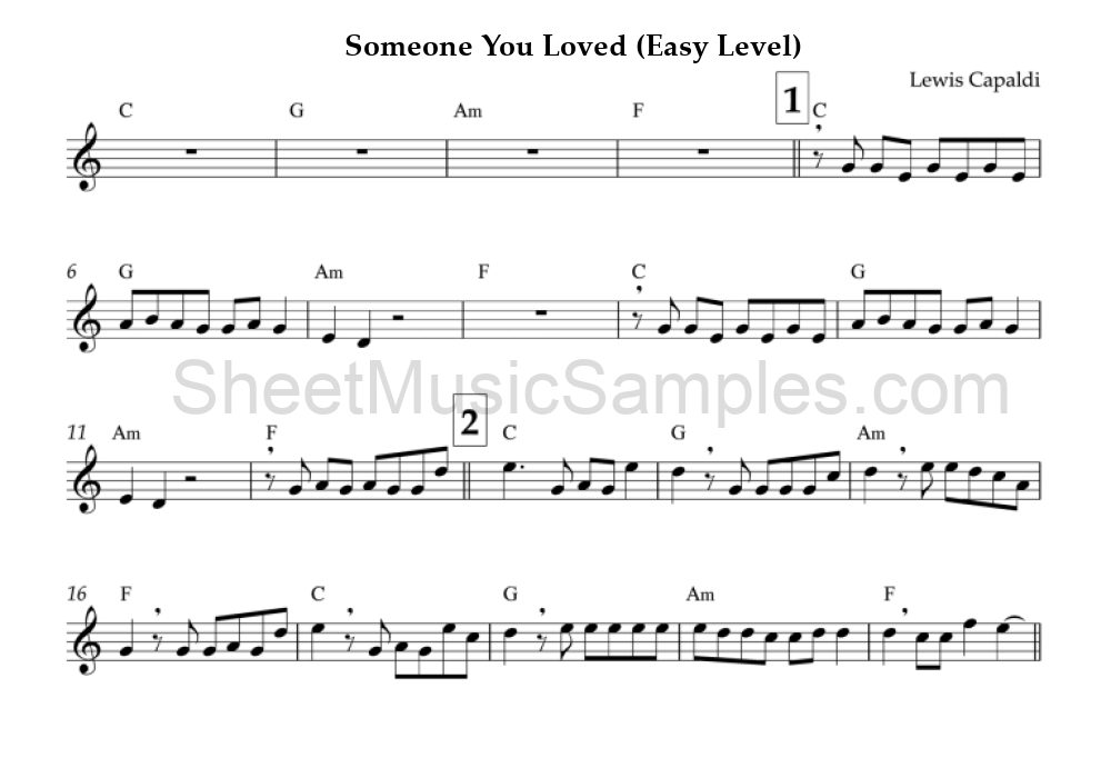 Someone You Loved (Easy Level)