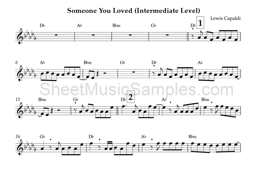 Someone You Loved (Intermediate Level)