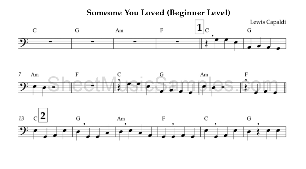 Someone You Loved (Beginner Level)