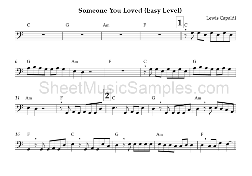 Someone You Loved (Easy Level)