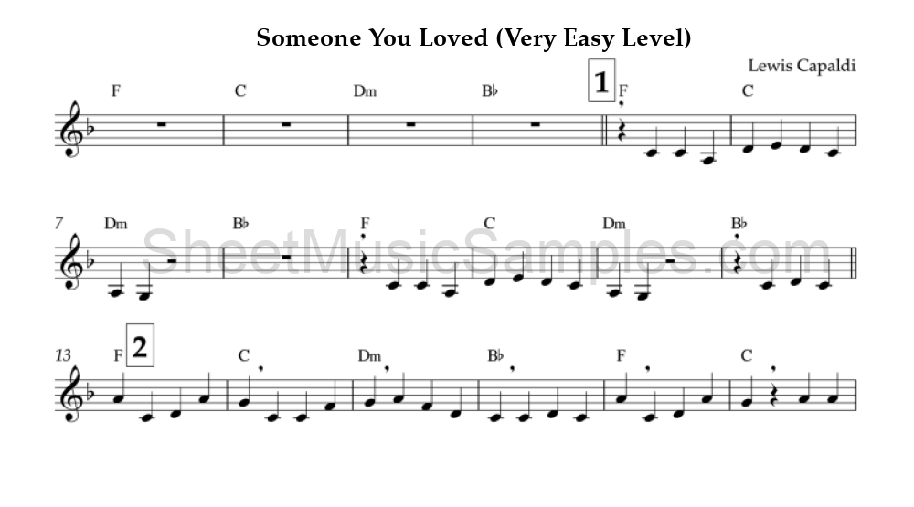 Someone You Loved (Very Easy Level)