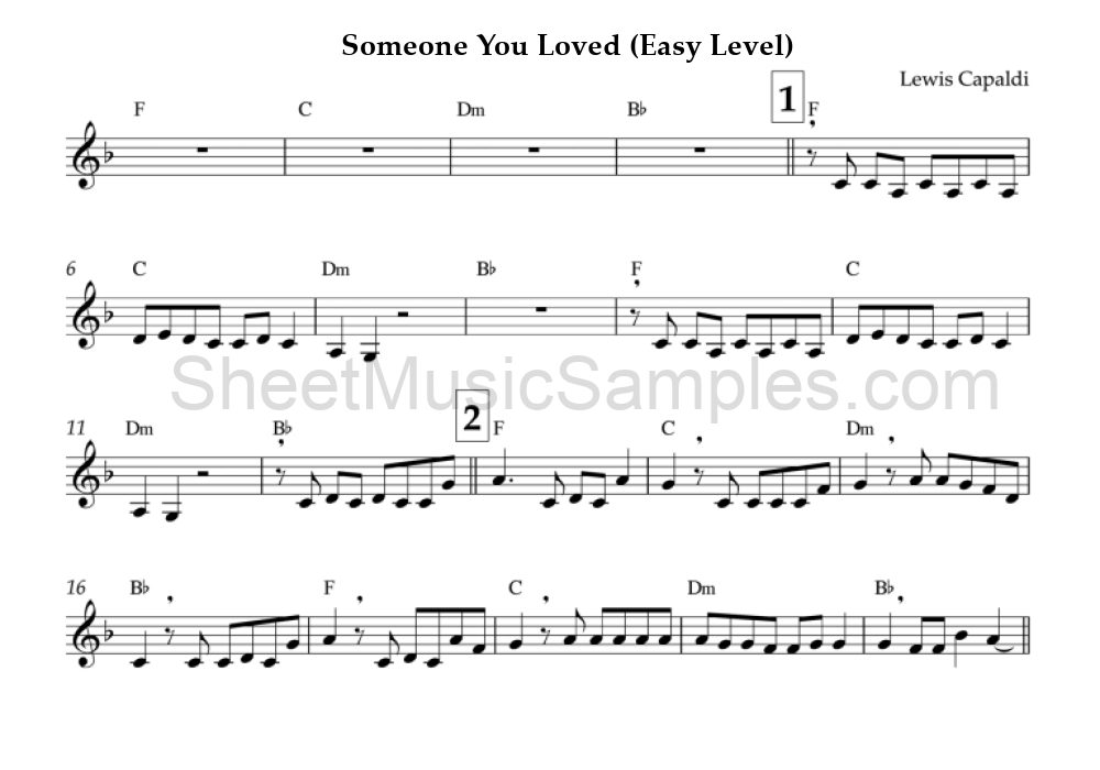 Someone You Loved (Easy Level)