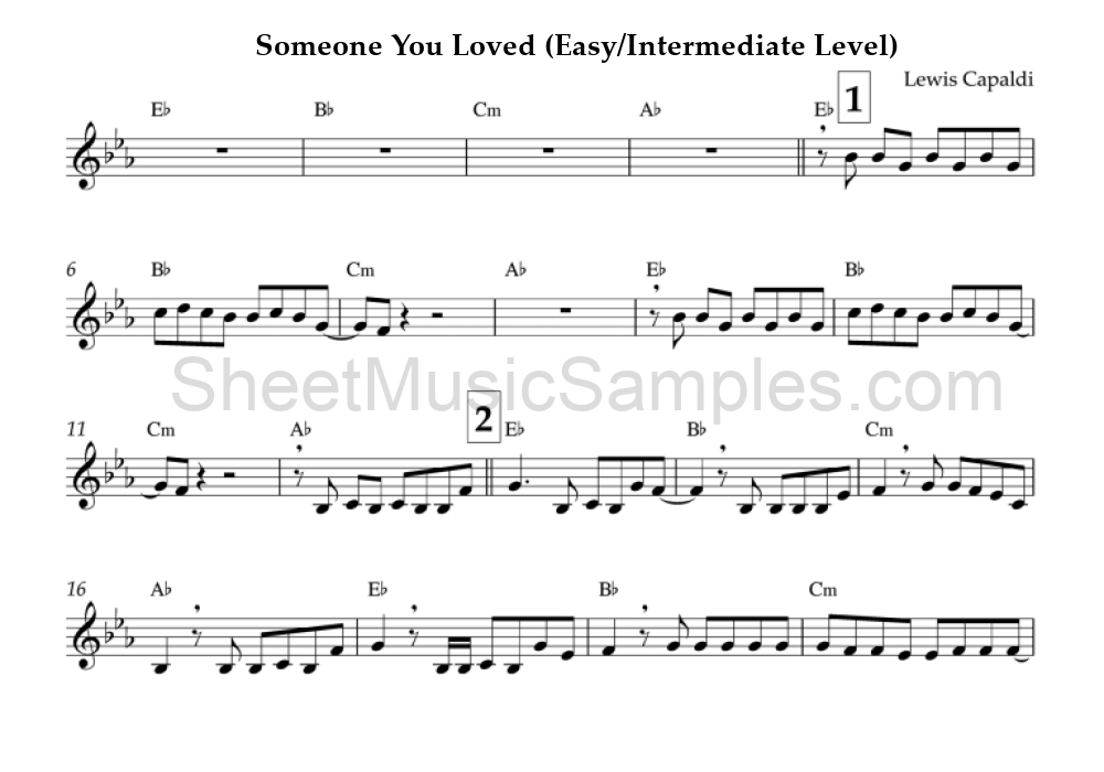 Someone You Loved (Easy/Intermediate Level)