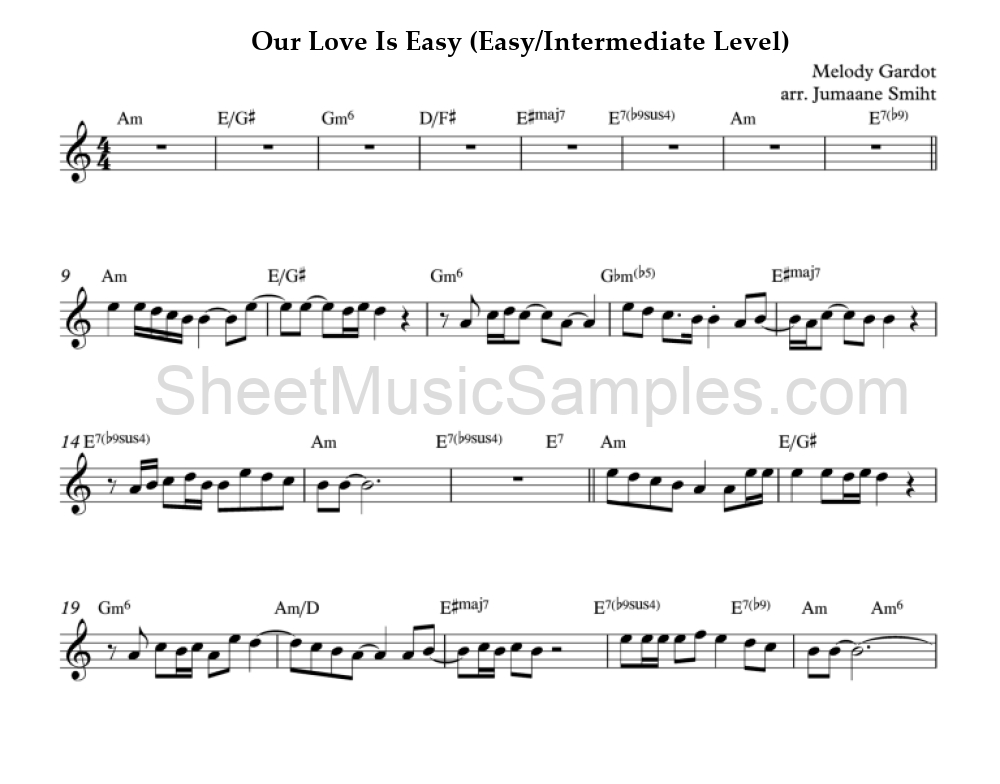 Our Love Is Easy (Easy/Intermediate Level)