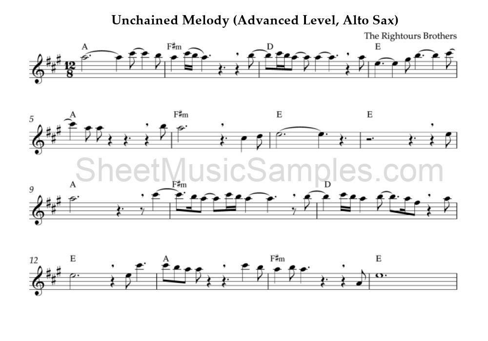 Unchained Melody (Advanced Level, Alto Sax)