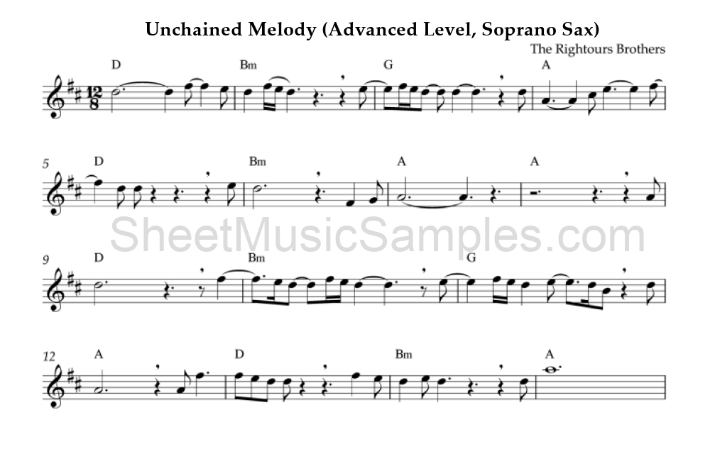 Unchained Melody (Advanced Level, Soprano Sax)