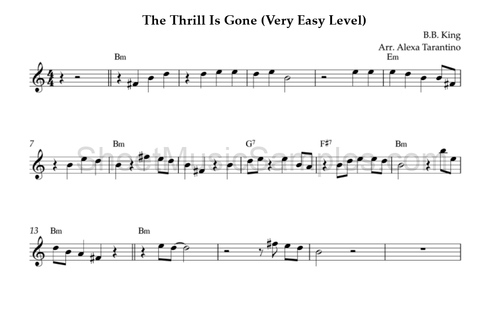 The Thrill Is Gone (Very Easy Level)