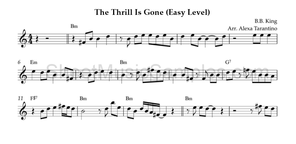 The Thrill Is Gone (Easy Level)