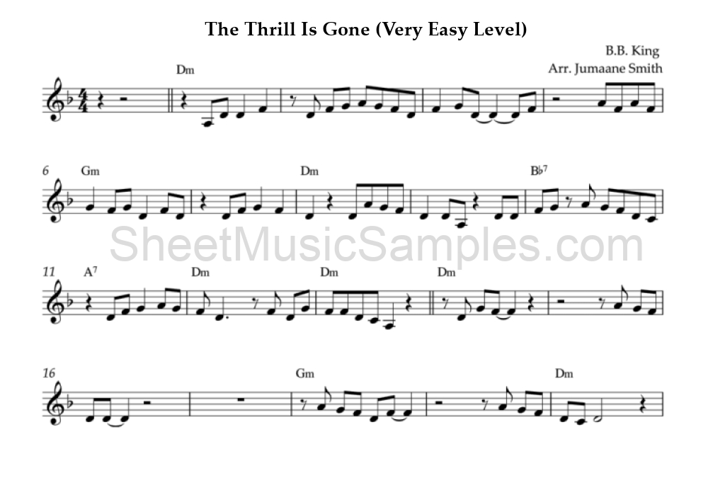 The Thrill Is Gone (Very Easy Level)