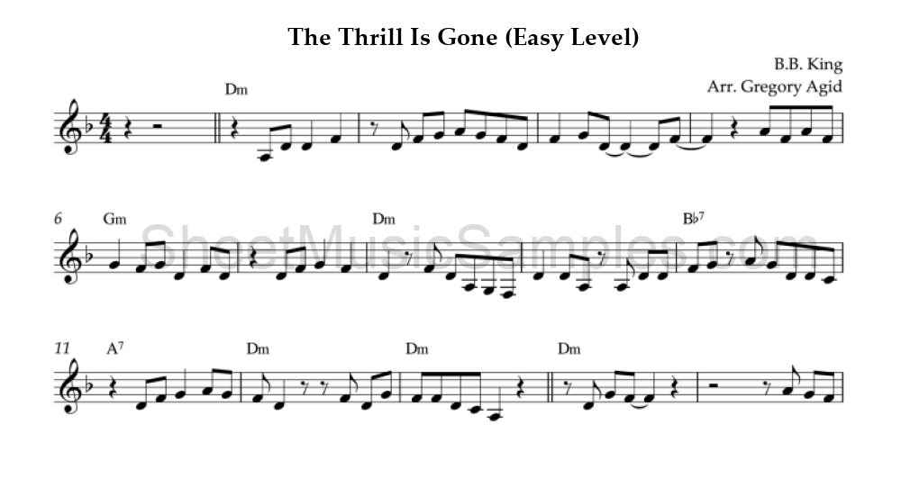 The Thrill Is Gone (Easy Level)