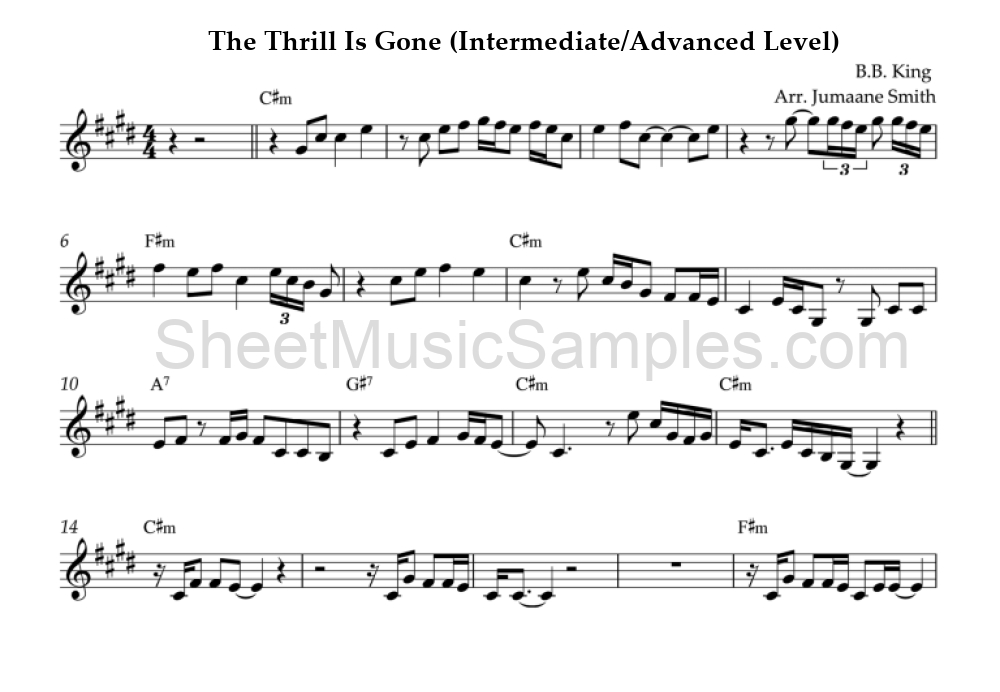 The Thrill Is Gone (Intermediate/Advanced Level)