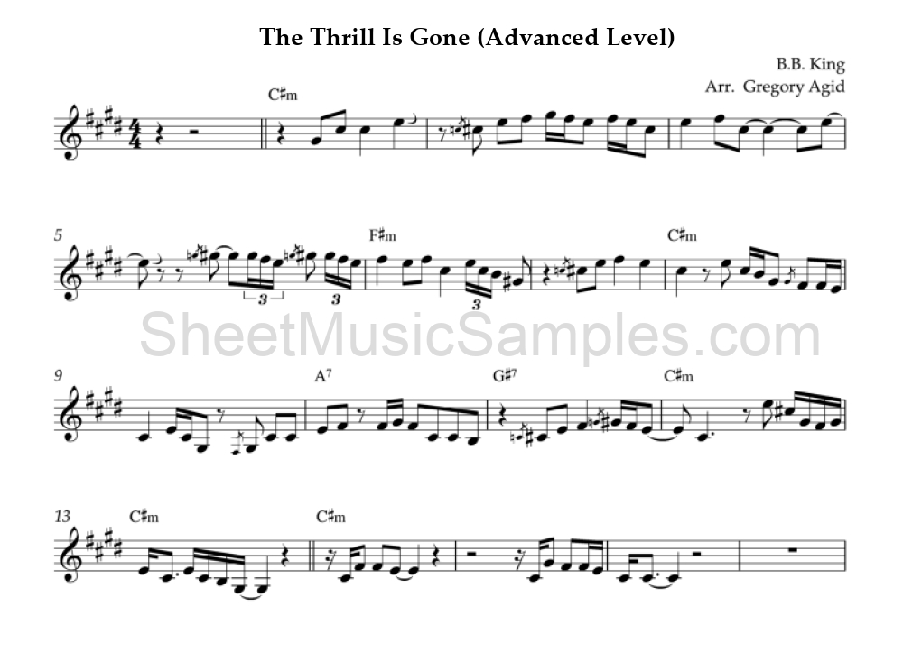 The Thrill Is Gone (Advanced Level)