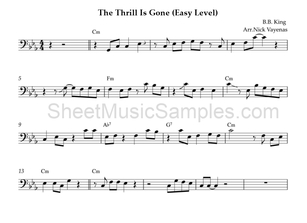 The Thrill Is Gone (Easy Level)