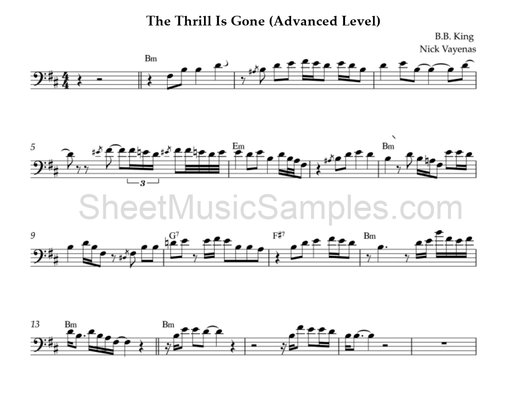 The Thrill Is Gone (Advanced Level)