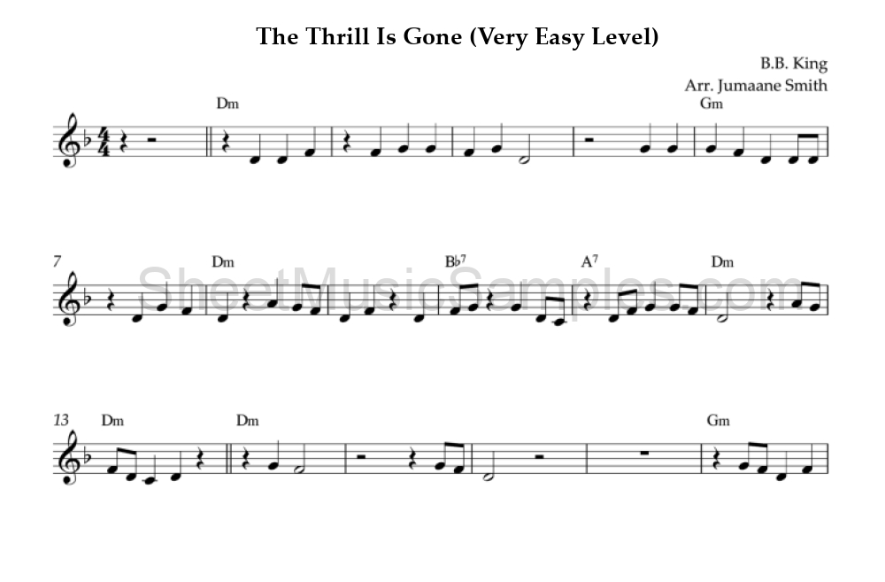 The Thrill Is Gone (Very Easy Level)