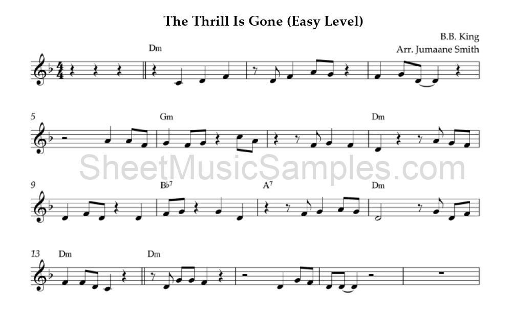 The Thrill Is Gone (Easy Level)