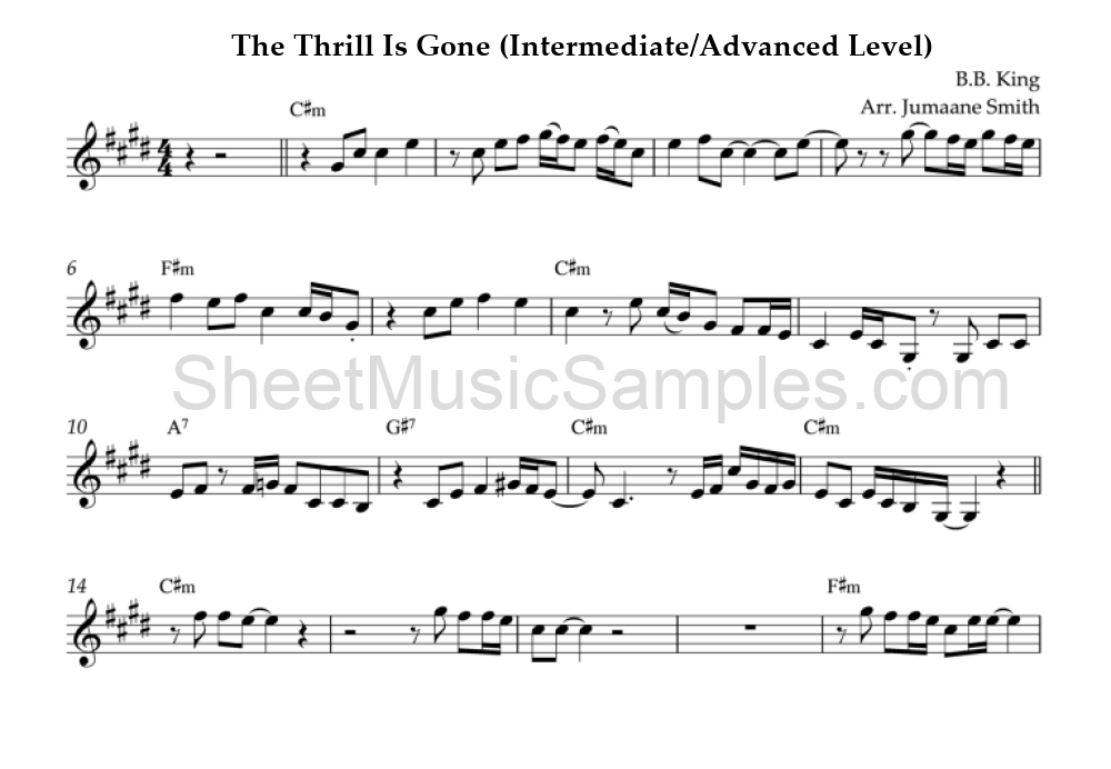 The Thrill Is Gone (Intermediate/Advanced Level)