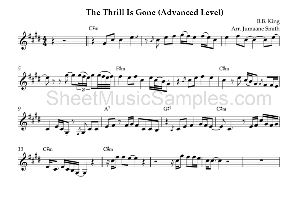 The Thrill Is Gone (Advanced Level)