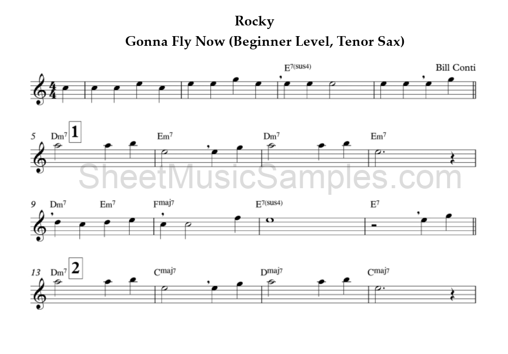 Rocky - Gonna Fly Now (Beginner Level, Tenor Sax)