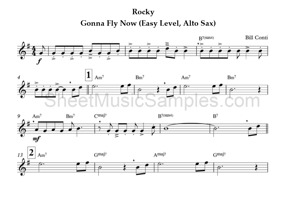 Rocky - Gonna Fly Now (Easy Level, Alto Sax)