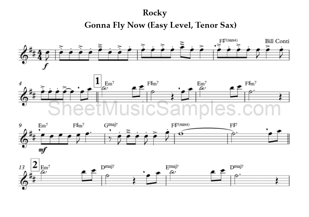 Rocky - Gonna Fly Now (Easy Level, Tenor Sax)