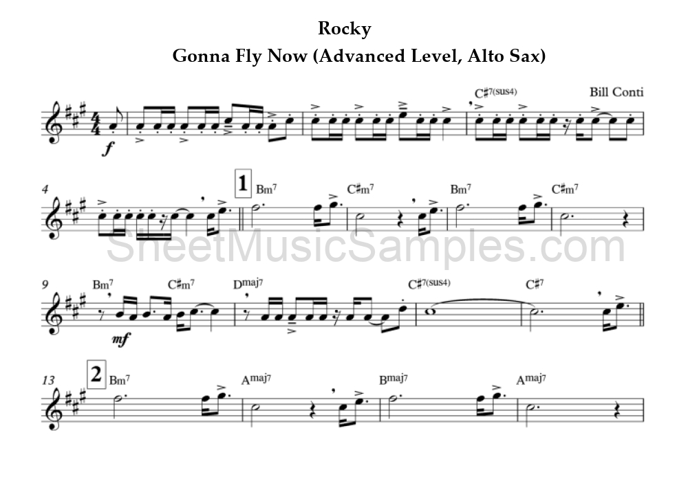 Rocky - Gonna Fly Now (Advanced Level, Alto Sax)