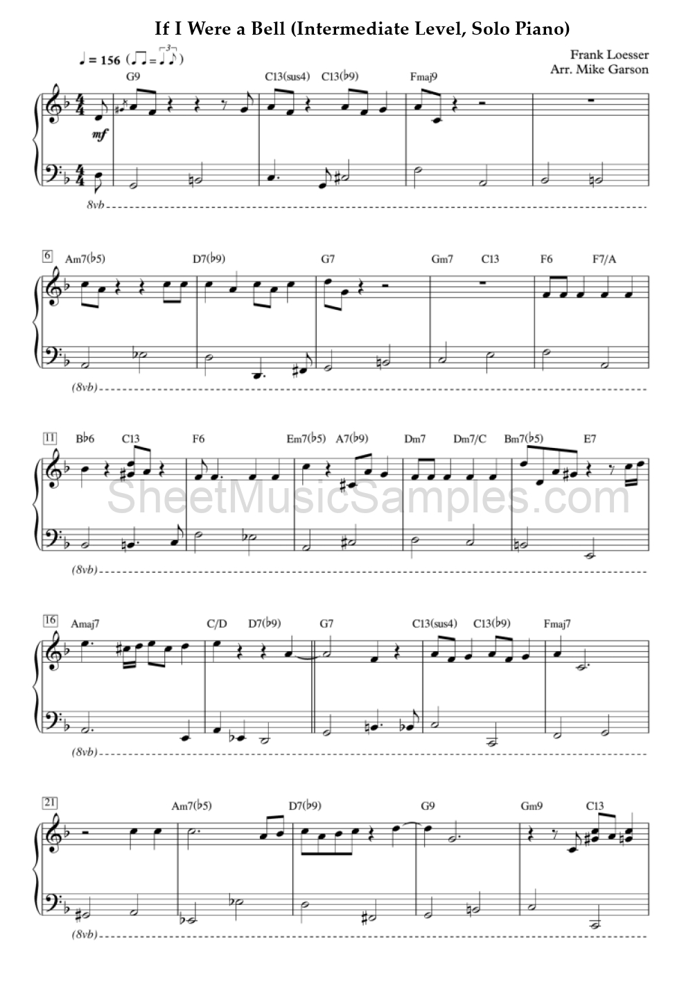 If I Were a Bell (Intermediate Level, Solo Piano)