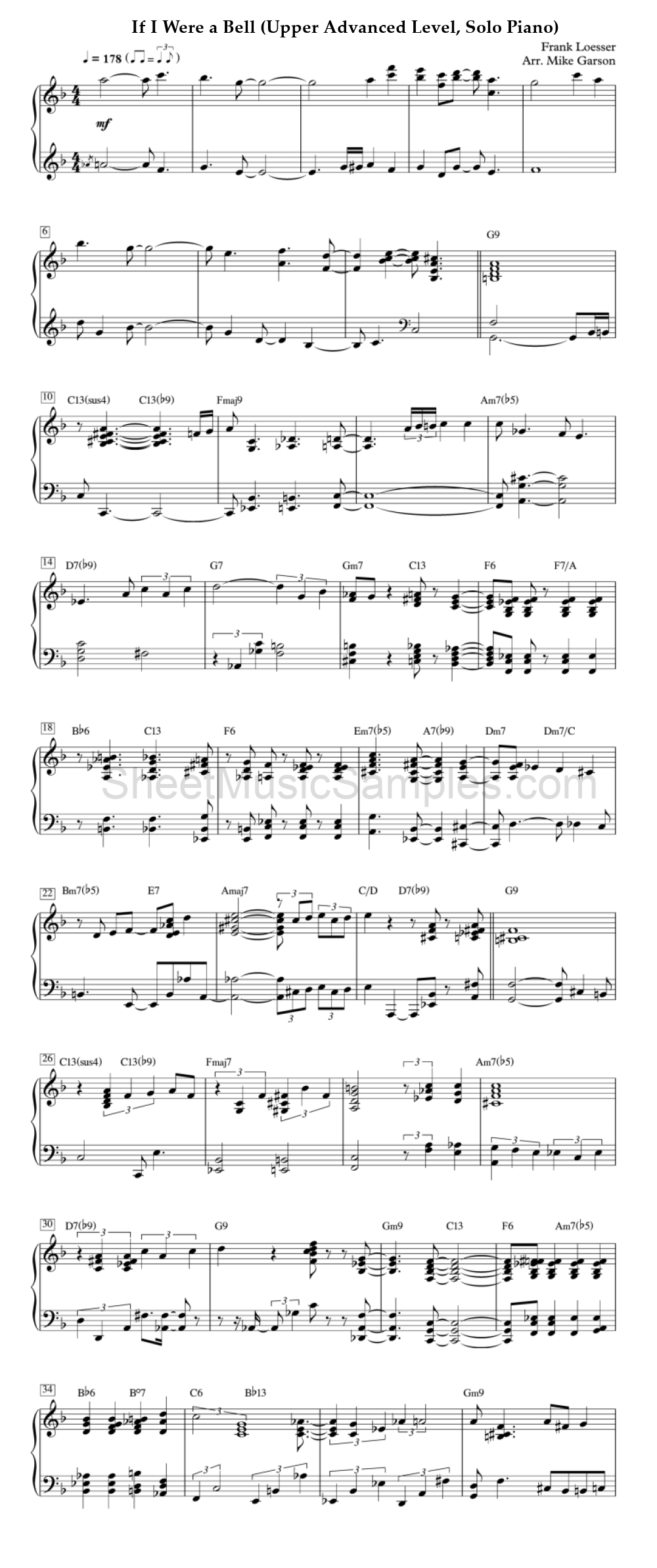 If I Were a Bell (Upper Advanced Level, Solo Piano)