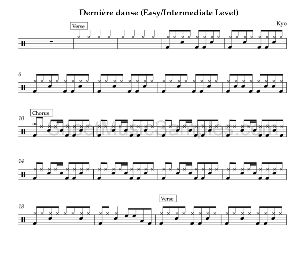 Dernière danse (Easy/Intermediate Level)