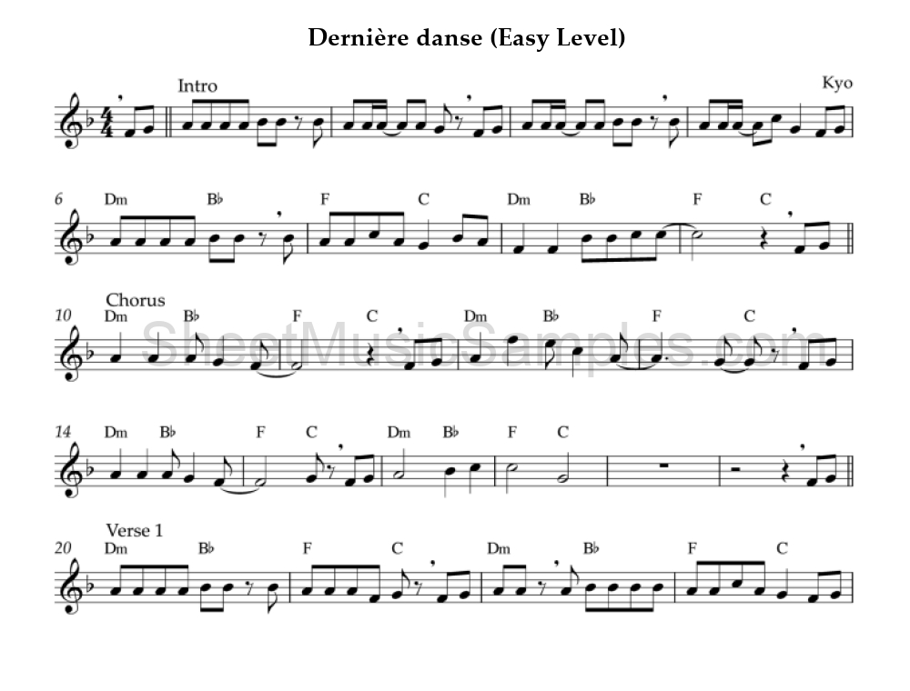 Dernière danse (Easy Level)