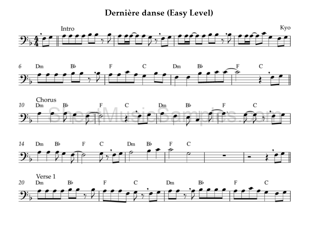 Dernière danse (Easy Level)