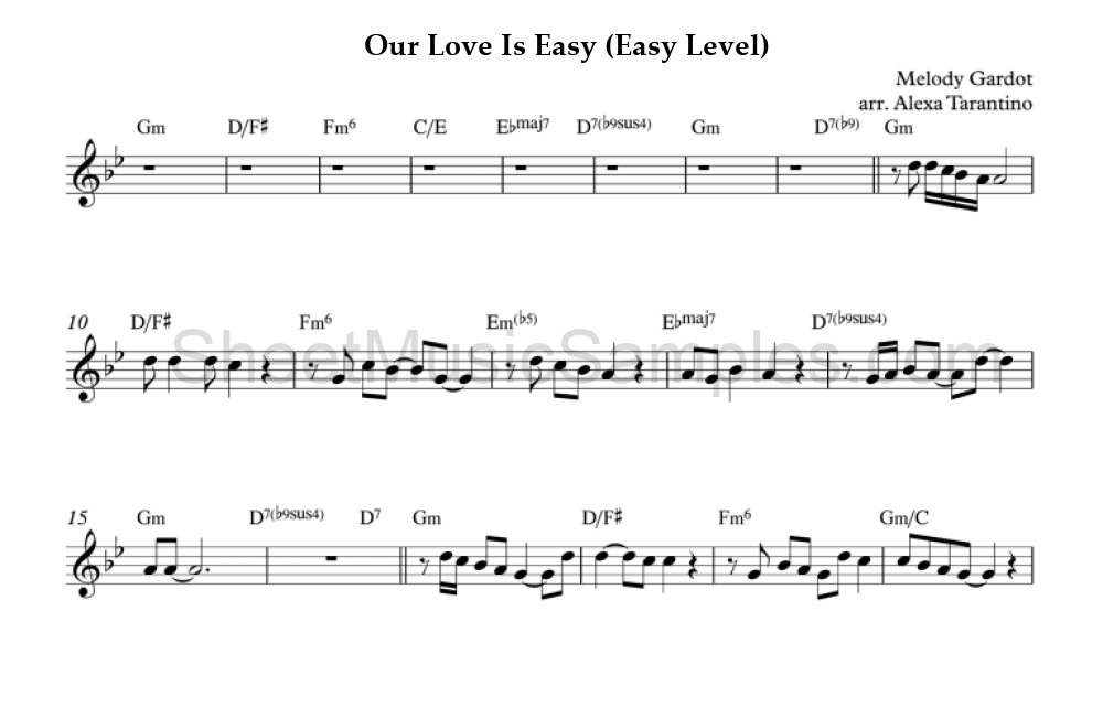 Our Love Is Easy (Easy Level)