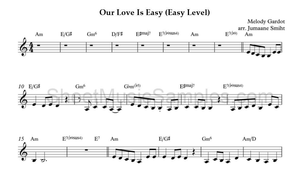 Our Love Is Easy (Easy Level)