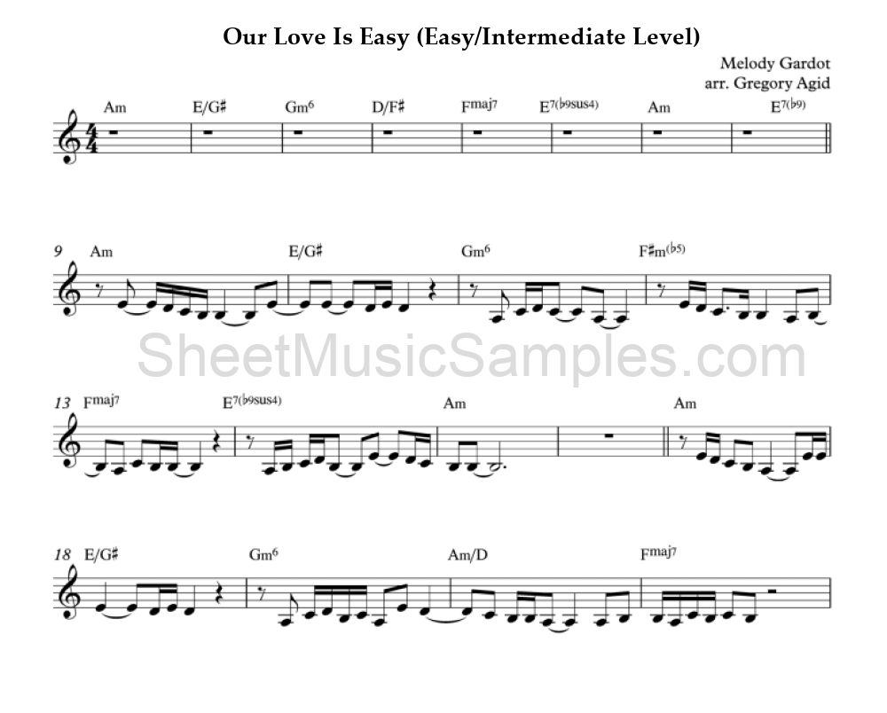 Our Love Is Easy (Easy/Intermediate Level)