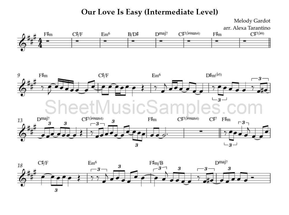 Our Love Is Easy (Intermediate Level)