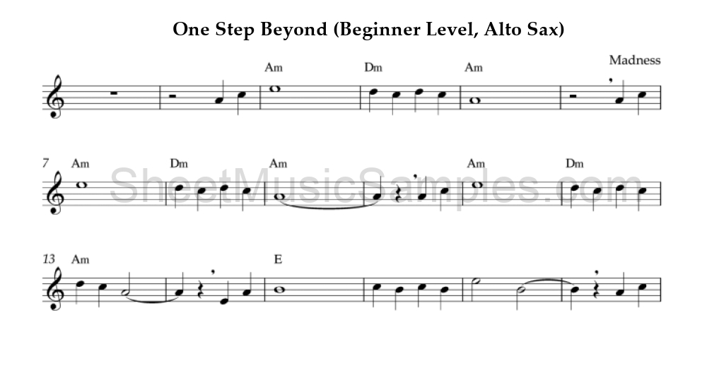 One Step Beyond (Beginner Level, Alto Sax)