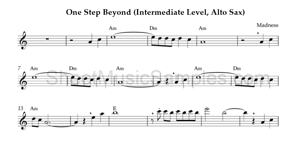 One Step Beyond (Intermediate Level, Alto Sax)