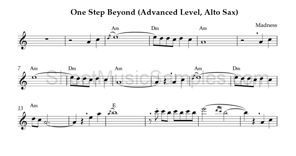 One Step Beyond (Advanced Level, Alto Sax)