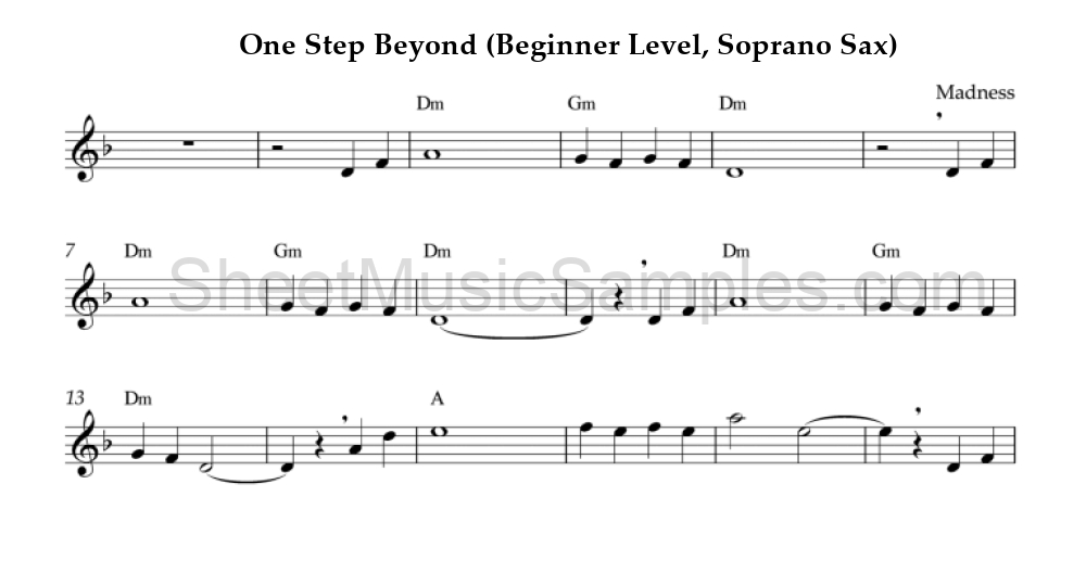 One Step Beyond (Beginner Level, Soprano Sax)