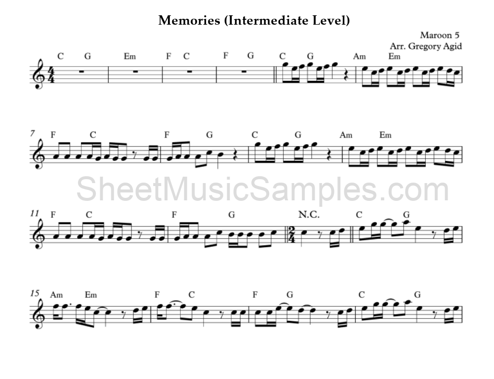 Memories (Intermediate Level)