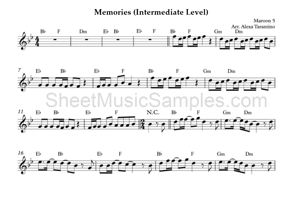 Memories (Intermediate Level)