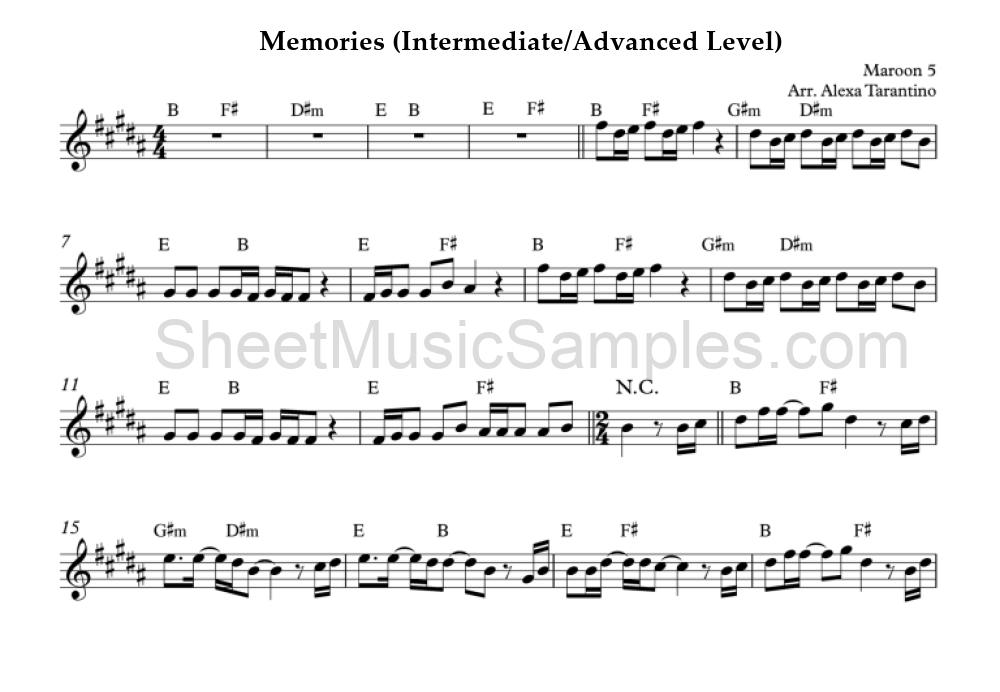 Memories (Intermediate/Advanced Level)