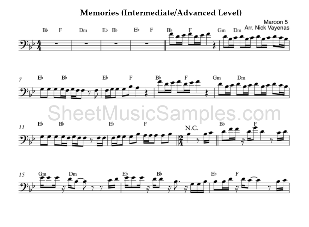 Memories (Intermediate/Advanced Level)