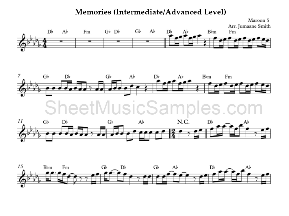 Memories (Intermediate/Advanced Level)