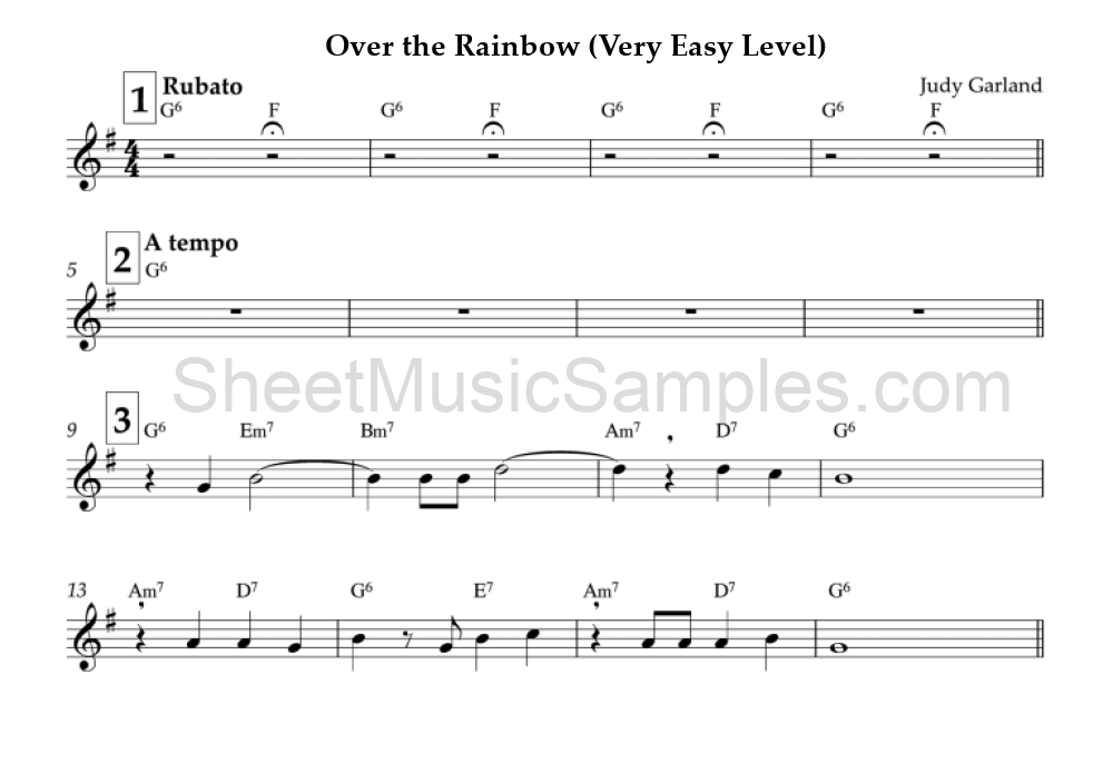 Over the Rainbow (Very Easy Level)