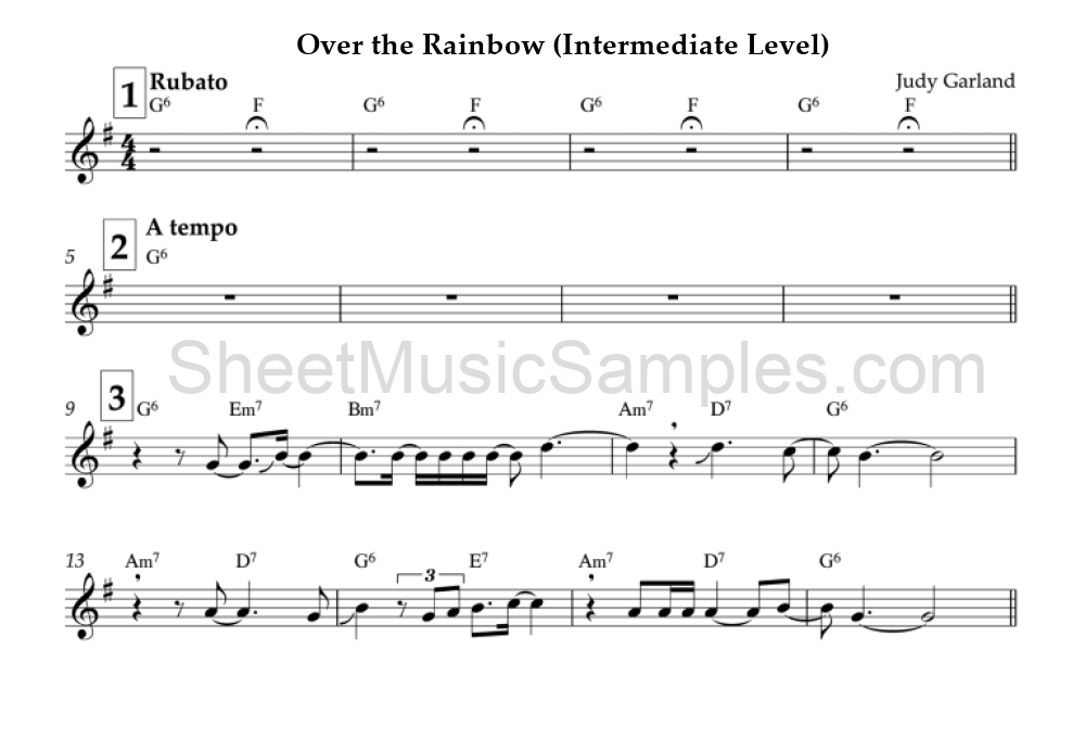 Over the Rainbow (Intermediate Level)