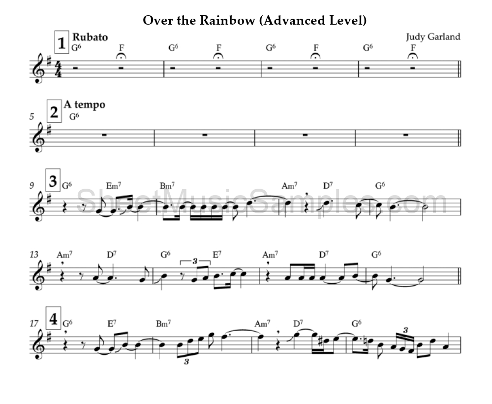 Over the Rainbow (Advanced Level)