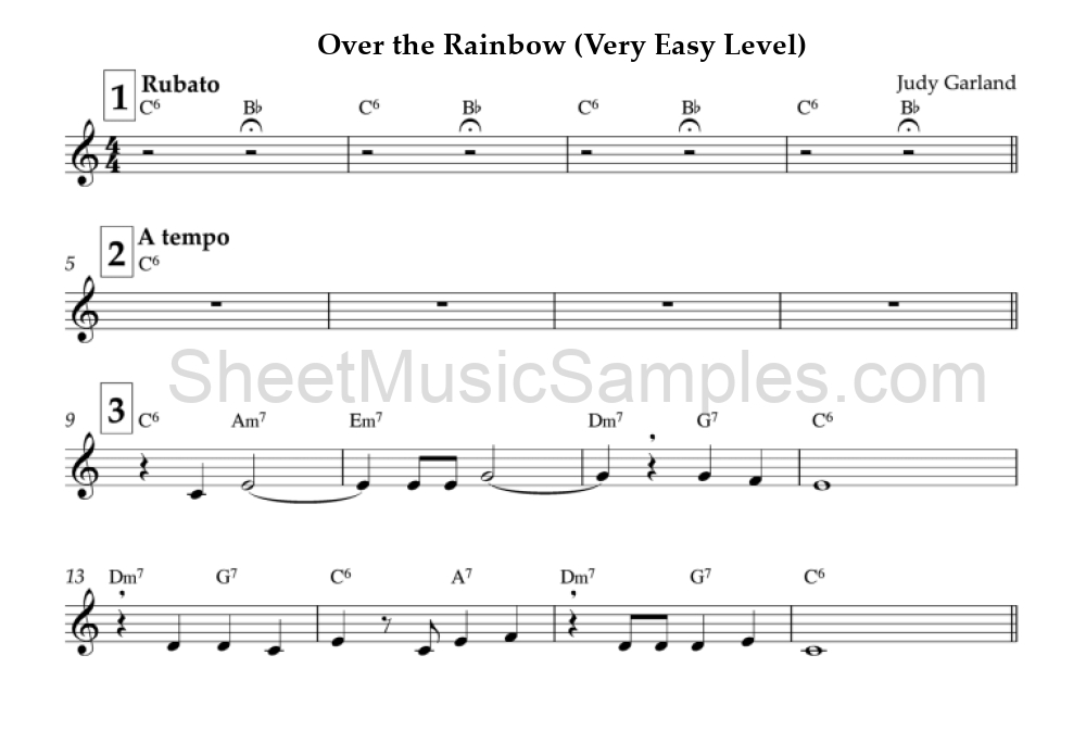 Over the Rainbow (Very Easy Level)